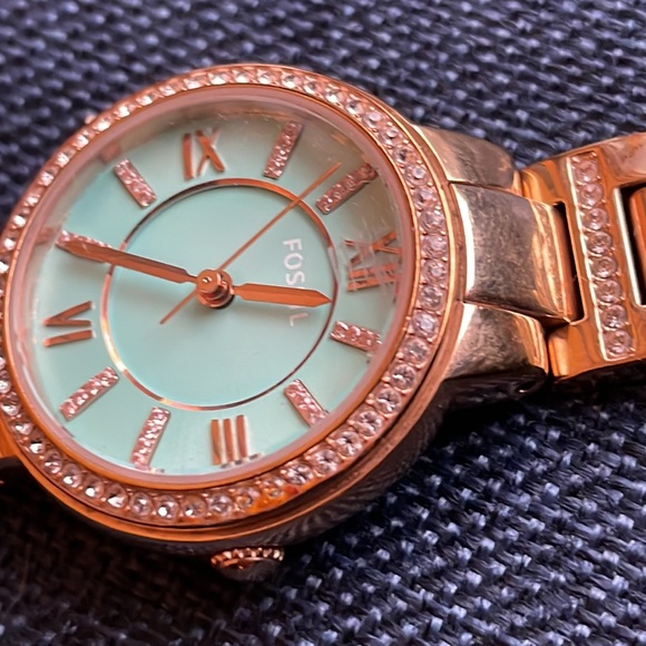 Fossil Watch Rose Gold Tiffany Blue 